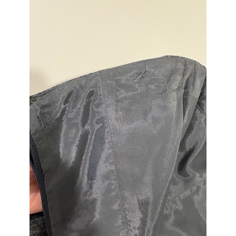 vtg Ralph Lauren Dress Black Label S Pinstripe wool blend Strapless Minimalist - Picture 7 of 10